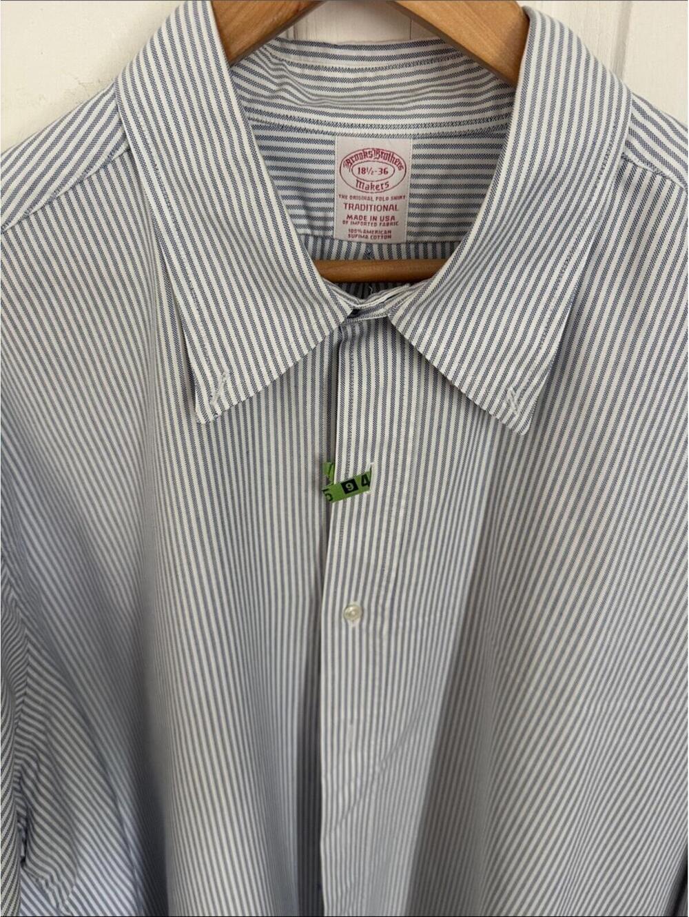 Brooks Brothers Blue and White Stripe Dress Shirt